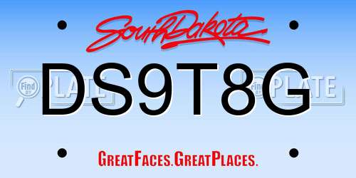 DS9T8G South Dakota License Plate