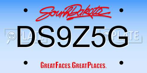 DS9Z5G South Dakota License Plate