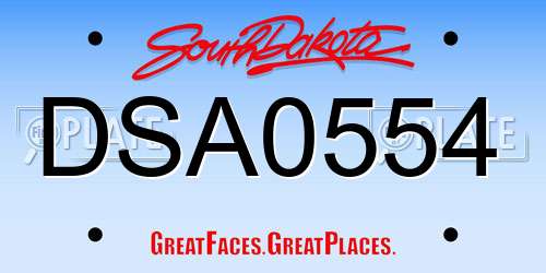 DSA0554 South Dakota License Plate