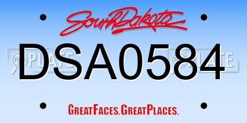 DSA0584 South Dakota License Plate