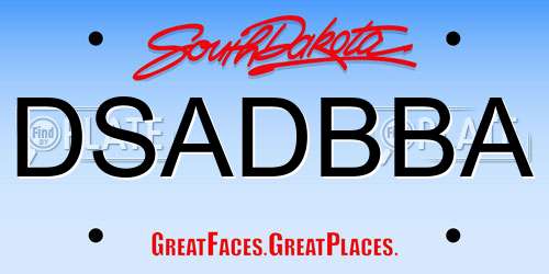 DSADBBA South Dakota License Plate