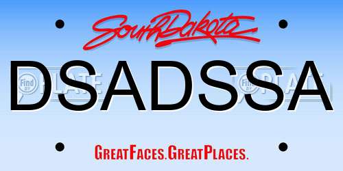 DSADSSA South Dakota License Plate