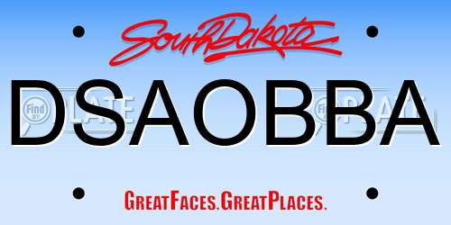 DSAOBBA South Dakota License Plate