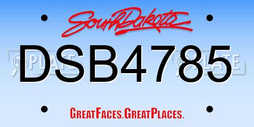DSB4785 South Dakota License Plate