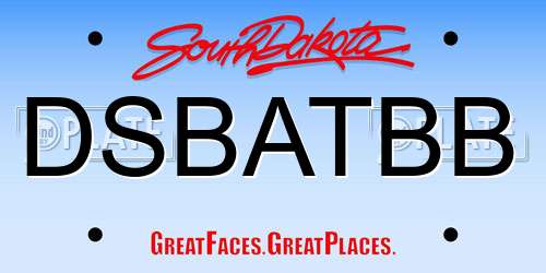 DSBATBB South Dakota License Plate