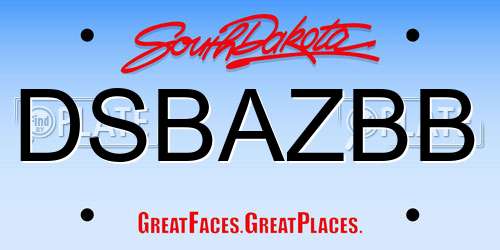 DSBAZBB South Dakota License Plate