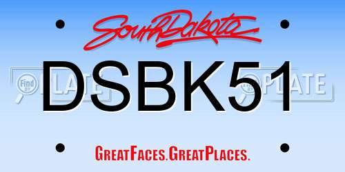 DSBK51 South Dakota License Plate