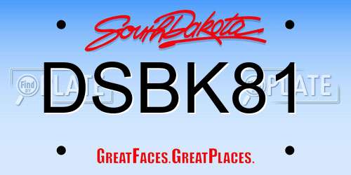 DSBK81 South Dakota License Plate
