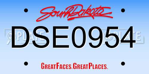 DSE0954 South Dakota License Plate