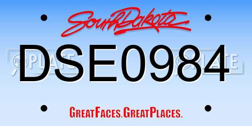 DSE0984 South Dakota License Plate