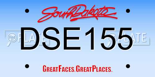 DSE155 South Dakota License Plate