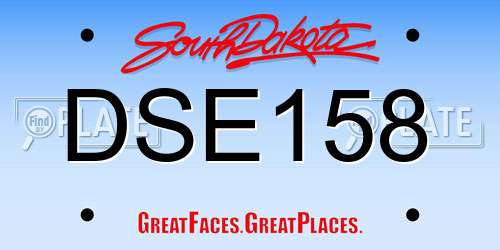 DSE158 South Dakota License Plate