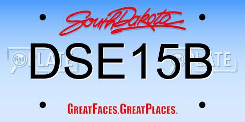 DSE15B South Dakota License Plate