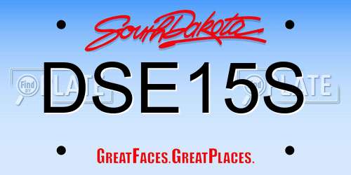 DSE15S South Dakota License Plate