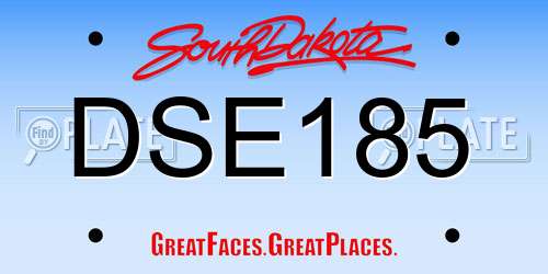 DSE185 South Dakota License Plate