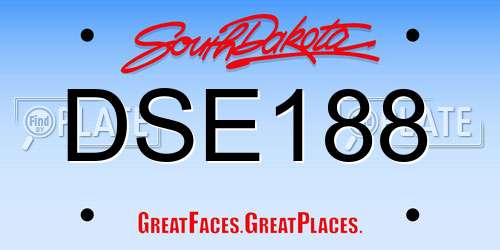 DSE188 South Dakota License Plate