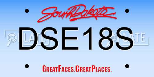 DSE18S South Dakota License Plate