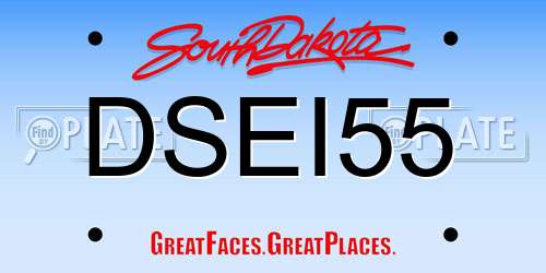 DSEI55 South Dakota License Plate