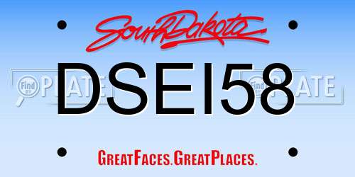 DSEI58 South Dakota License Plate