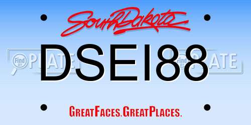 DSEI88 South Dakota License Plate