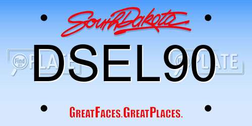 DSEL90 South Dakota License Plate