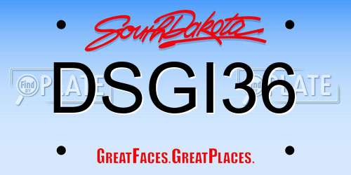 DSGI36 South Dakota License Plate