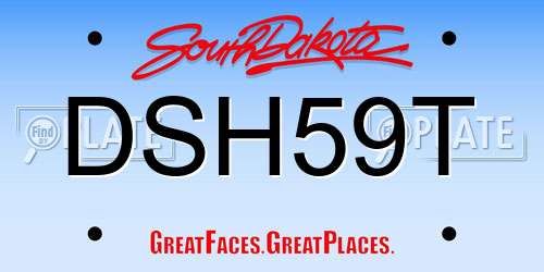 DSH59T South Dakota License Plate