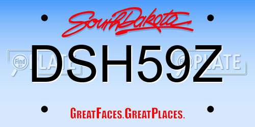 DSH59Z South Dakota License Plate