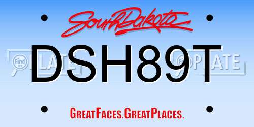 DSH89T South Dakota License Plate