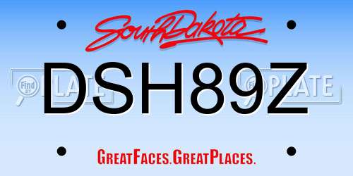 DSH89Z South Dakota License Plate