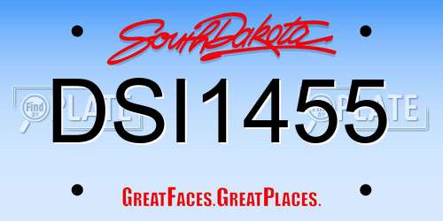 DSI1455 South Dakota License Plate