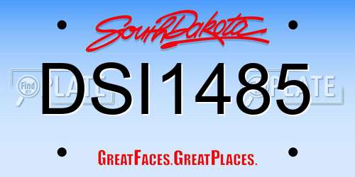 DSI1485 South Dakota License Plate