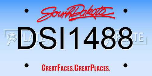 DSI1488 South Dakota License Plate