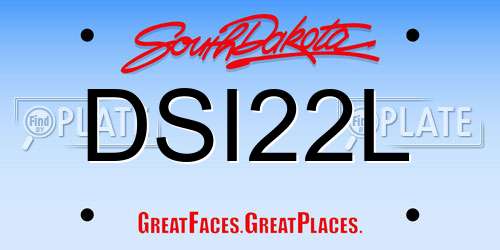 DSI22L South Dakota License Plate