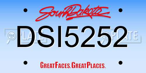 DSI5252 South Dakota License Plate