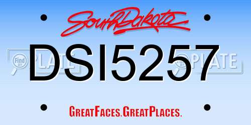 DSI5257 South Dakota License Plate