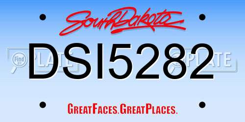 DSI5282 South Dakota License Plate