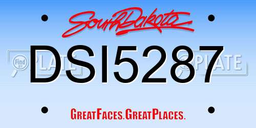 DSI5287 South Dakota License Plate