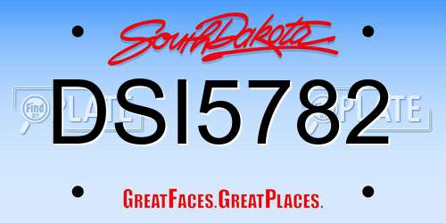 DSI5782 South Dakota License Plate