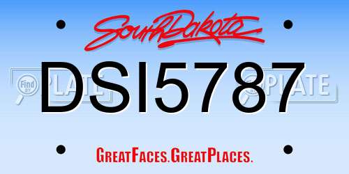 DSI5787 South Dakota License Plate