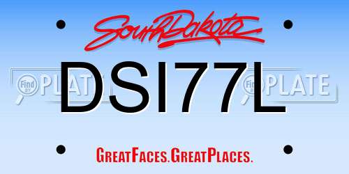 DSI77L South Dakota License Plate