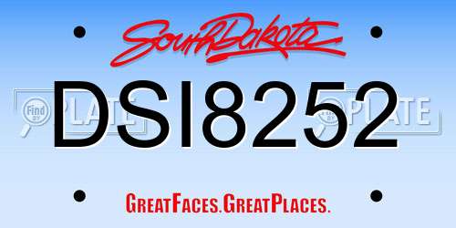 DSI8252 South Dakota License Plate