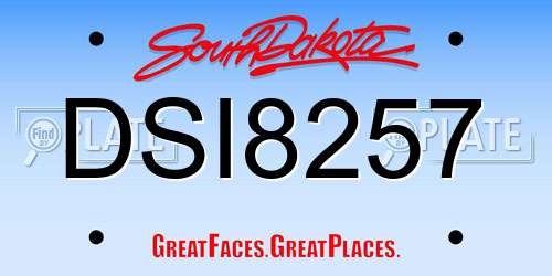 DSI8257 South Dakota License Plate