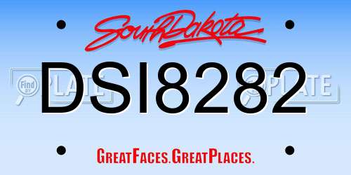 DSI8282 South Dakota License Plate