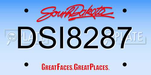 DSI8287 South Dakota License Plate