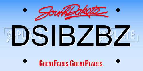 DSIBZBZ South Dakota License Plate