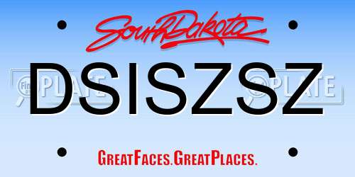 DSISZSZ South Dakota License Plate