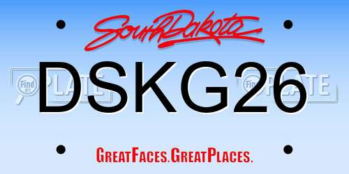 DSKG26 South Dakota License Plate