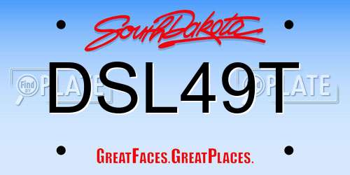 DSL49T South Dakota License Plate