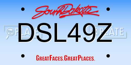 DSL49Z South Dakota License Plate